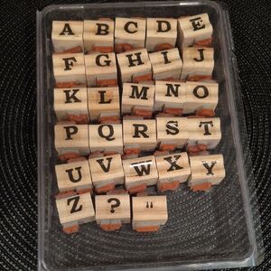 STAMPIN' UP! Retired 2002 'Upper/ Lower Case Alphabet Stamp Set of 28 Stamps